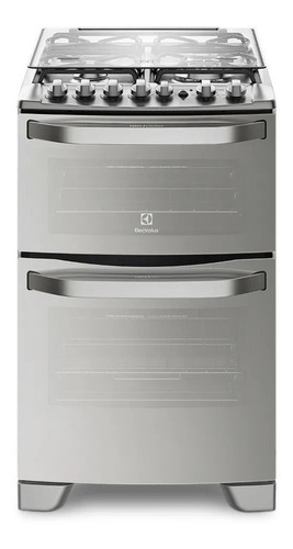 Cocina Electrolux 56DTX a gas/eléctrica 4 hornallas  acero inoxidable puerta con visor 81.7L con horno doble