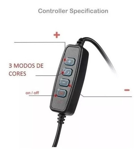 Imagem 4 de 5 de Iluminador Ring Ligth Anel Luz 26cm Make Fotos Com Tripé 1.60 Kit Completo Dimmer Selfie Youtuber Blogueiro Maquiagem