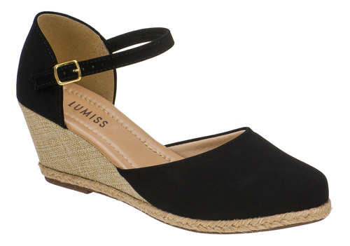 Sandalia Feminina Anabela Espadrile Salto Medio | S02.ana-m3