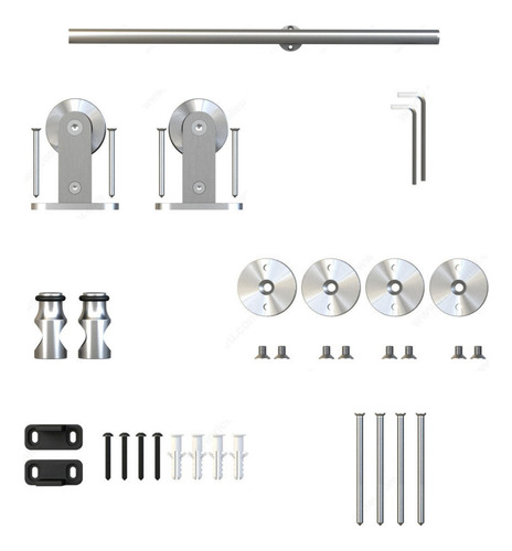 Herraje Riel Puerta Corrediza Acero Inoxidable 2mtr