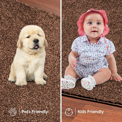Alfombra Hexagonal 8 Pies Color Liso Resistente A Manchas