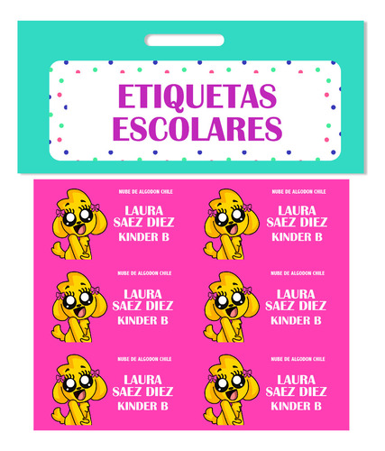 40 Etiquetas Escolares Personalizadas Mc Fucsia Niñas