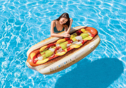 Colchão Inflável Hotdog Intex Boia Para Piscina Pvc 180cm