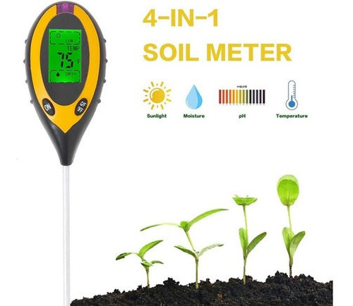 4 En 1 Medidor De Ph, Humedad, Temperatura Iluminación Suelo