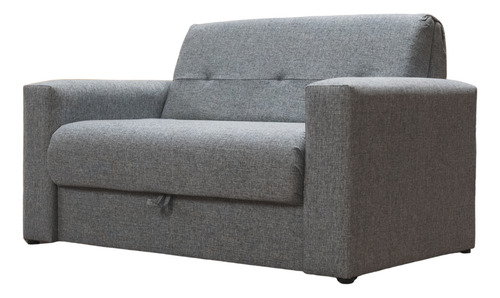 Sofa Cama Sillon 2 Cuerpos Cama 1 1/2 Plaza Living Dpto Gris Oscuro Liso
