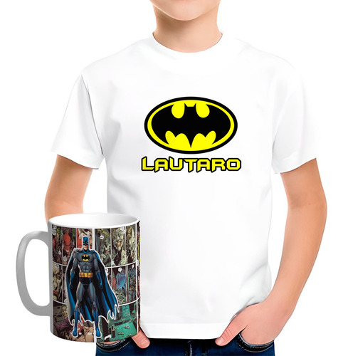 Remera Combo Con Taza Batman Personalizada