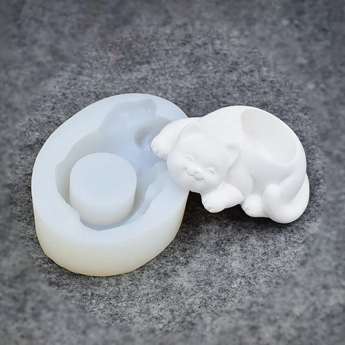 Molde De Maceta De Silicona Para Gatos, Cactus, Suculenta, -