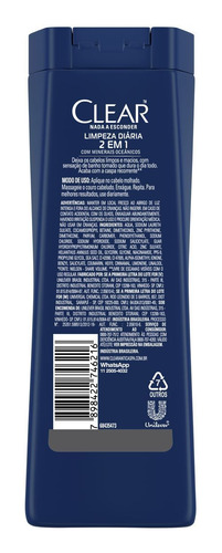 Shampoo Anticaspa Clear Limpeza Diária 2 Em 1 200ml