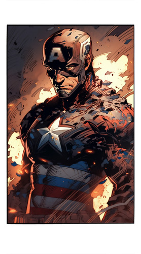 Cuadro De Capitán América El Capitán Num 2 Ch
