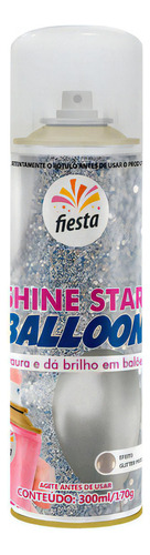 Brilha Balão Glitter Prata - Shine Star Balloon 300ml/170g