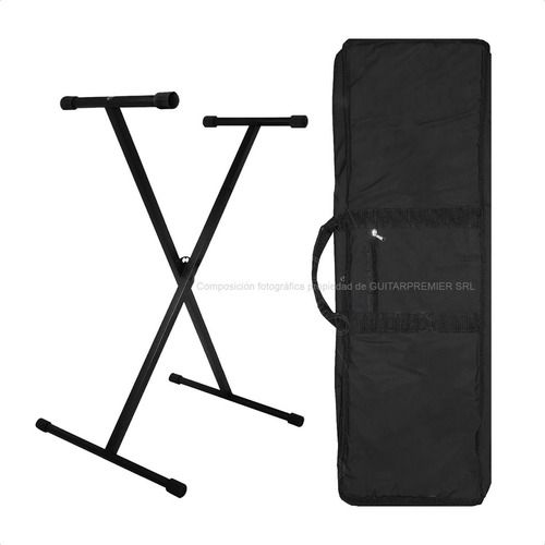 Imagen 7 de 10 de Combo Funda Acolchada De Organo 61 Teclas Pie Soporte Tijera