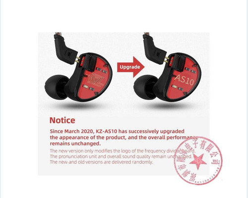 Auriculares Kz As10 Iem Para 5 Monitores, Sin Micrófono, Neg