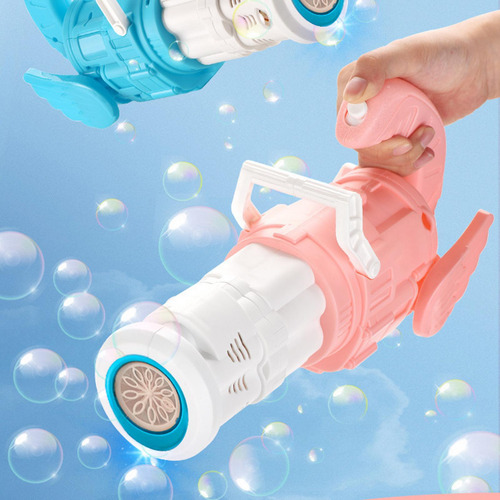 Niños Pequeños Cool Gatling Bubble Gun Maker Bubble Rosa