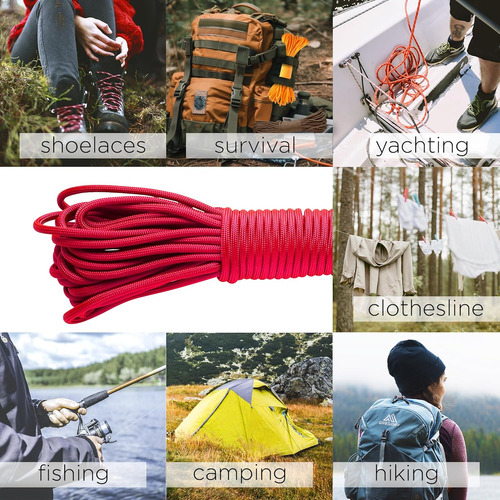 Cuerda Paracord Teceum, Ideal Para Supervivencia, 45 Colores