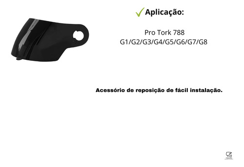Viseira Capacete Pro Tork Evolution 788 G3 G4 G5 G6 G7 G8