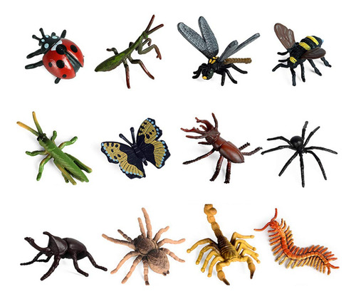 Bonecos De Brinquedo Rcomg Realistic Insects, 12 Unidades Pa