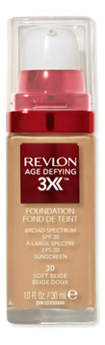 Base de maquillaje líquida Revlon Age Defying 3X tono soft beige - 30 - 30mL