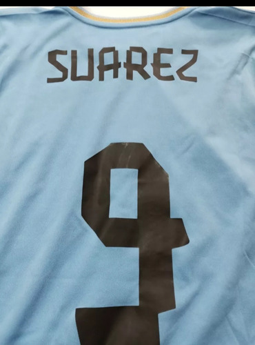 Camiseta Fútbol De Selección Uruguay 2014 Brasil De Suárez (Usado)