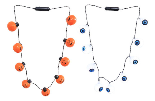 - Conjunto De Collar Led De Calabaza Sonriente Y Ojo De