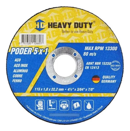 4 Discos De Corte 5x1 Inox 115x1,0x22,2 Heavy Duty
