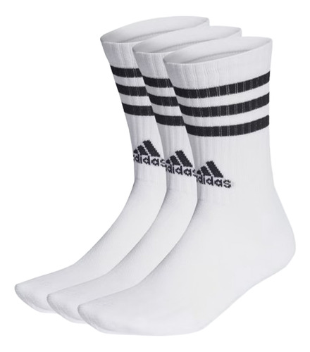 Meia adidas Cano Alto C/ 3 Pares Unissex - Branco