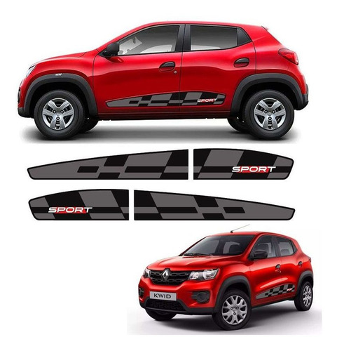 Kit Faixa Renault Kwid 2018/2019 Sport Adesivo Lateral