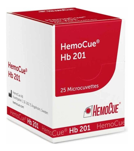 Microcubeta Para Hemoglobinometro Hemocue Hb 201 X Caja X 25