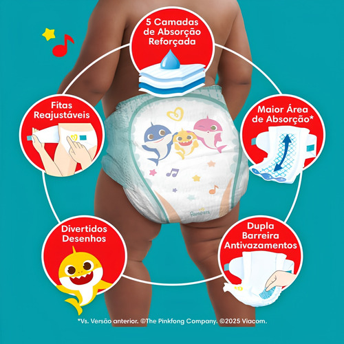 Pampers SuperSequinha Fraldas Descartáveis Tamanho Xxg 132 Un Gênero Sem gênero Tamanho Extra extra grande (XXG)