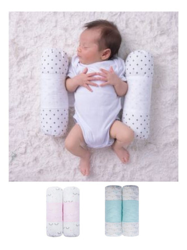 Protetor Rolinho Segura Bebê Berço Papi Ajustável Almofadado Cor Rosa cilios