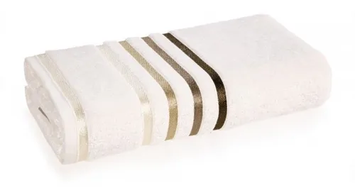 Toalha de Banho Karsten Fio Penteado Lumina Ivory/ Marrom 70cm x 140cm