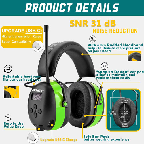 Auriculares De Radio Bluetooth Prohear 033 Am Fm - Upgrad...