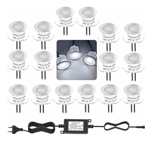 Bojim Juego De 16 Luces Empotrables Para Cubierta (12 V Bajo