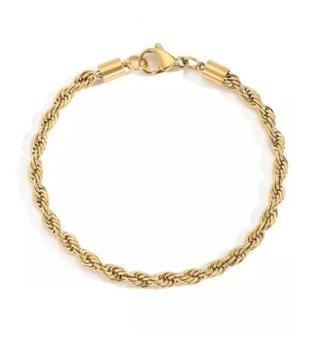 Pulsera Cuerda Enchpado En Oro