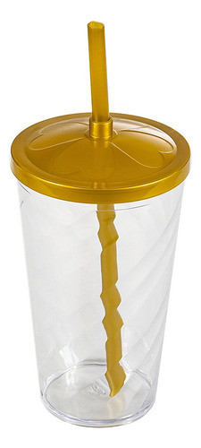 Copo Twister 500ml Com Tampa E Canudo - 50 Unidades Cor Dourado