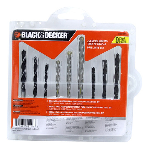 Juego De Brocas Para Metal Multimaterial 9 Pz B&d