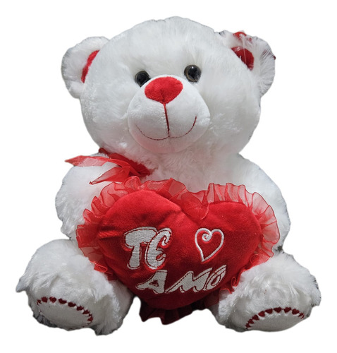 Peluche Oso Blanco Con Corazón Te Amo Regalo Parejas