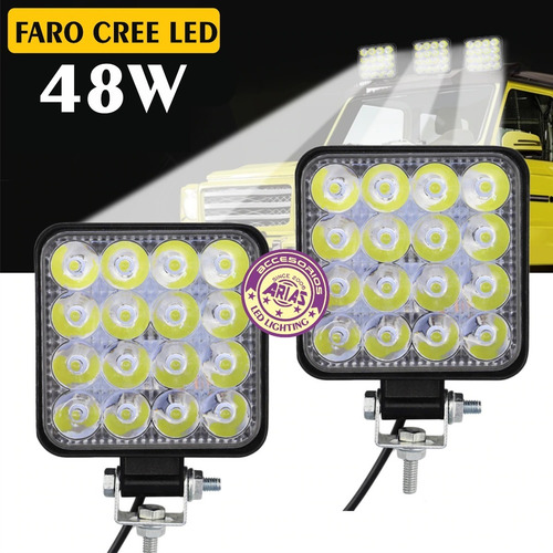 Imagen 3 de 5 de Faro Auxiliar Reflector 4x4 Led Off Road 48w 12 A 24v Camion