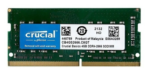 Memoria Crucial  Ddr4 4gb Laptop 2666mhz Pc4-21300