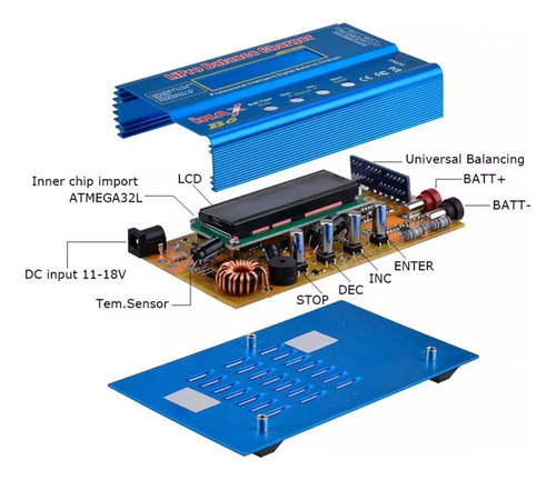 Tecneu Cargador De Baterías Lipo Imax B6 Con Adaptador Multicarga LiFe NiCd y NiMH