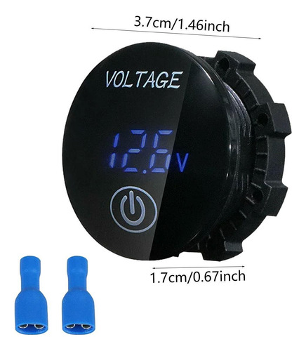 De Voltaje Digital De Automóvil 12 V 24v Voltímetro Azul