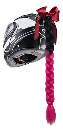 Gradient Motocicletas Casco Decorar Trenzas Negro+rosa Rojo