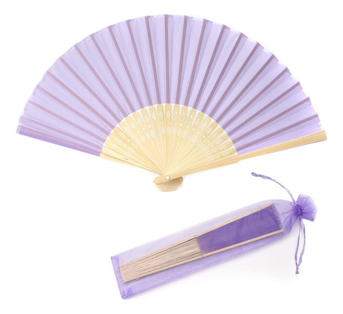 24pcs Imitated Silk Hand Fan Imitated Silk Fabric Bambo...