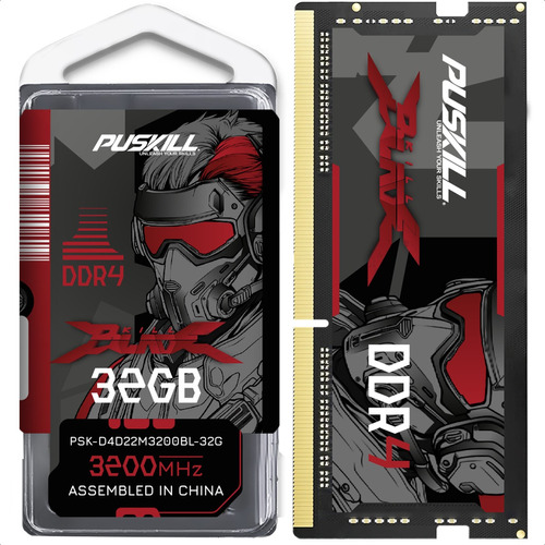 Memoria para portátil Puskill Killblade de 32 GB, Ddr4, 3200 MHz, Cl22