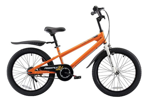 BMX infantil RoyalBaby Freestyle R20 freno v-brakes color naranja con pie de apoyo  