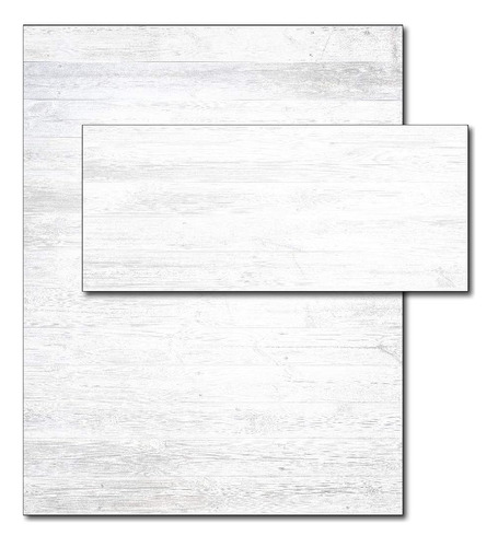 Papel Papelero Con Fondo De Madera Blanca (40 Hojas Con Sobr