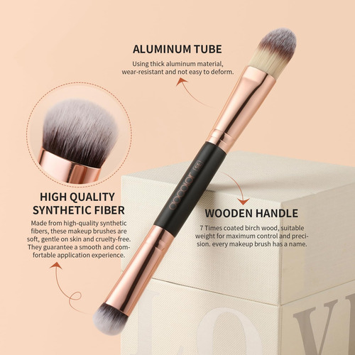 Brochas De Maquillaje De Doble Cara, Docolor 6 Piezas Juego