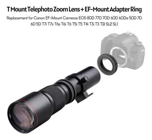 Lens 500mm 200d 700d 7d Telephoto 150d 70d 600d 2x T-mount