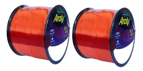 Linha Araty Best Cast 0,45mm Laranja 29,3 Lbs Kit 2 Unidades