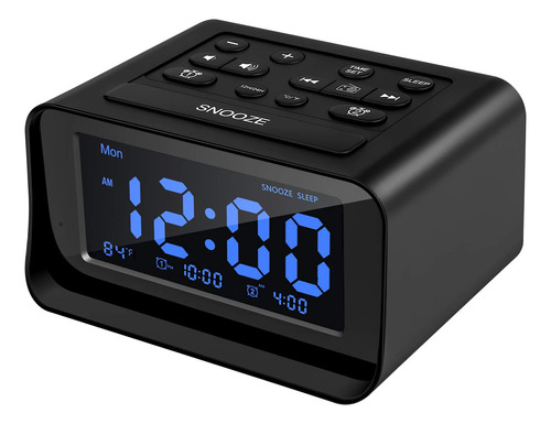 Radio Reloj Despertador Dormitorio, Reloj Digital Lcd G...