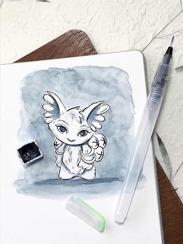 Imagen 9 de 9 de Pincel Con Deposito De Agua Para Acuarela Water Brush 6 Pzas